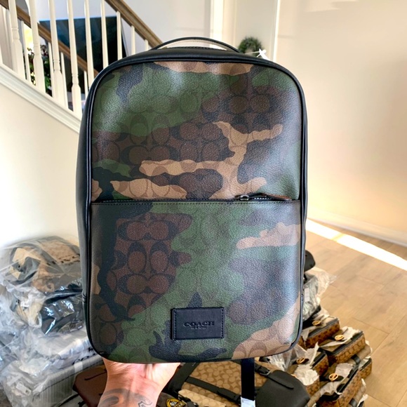Coach Westway Backpack In Signature Canvas With Camo Print - Picture 2 of 7